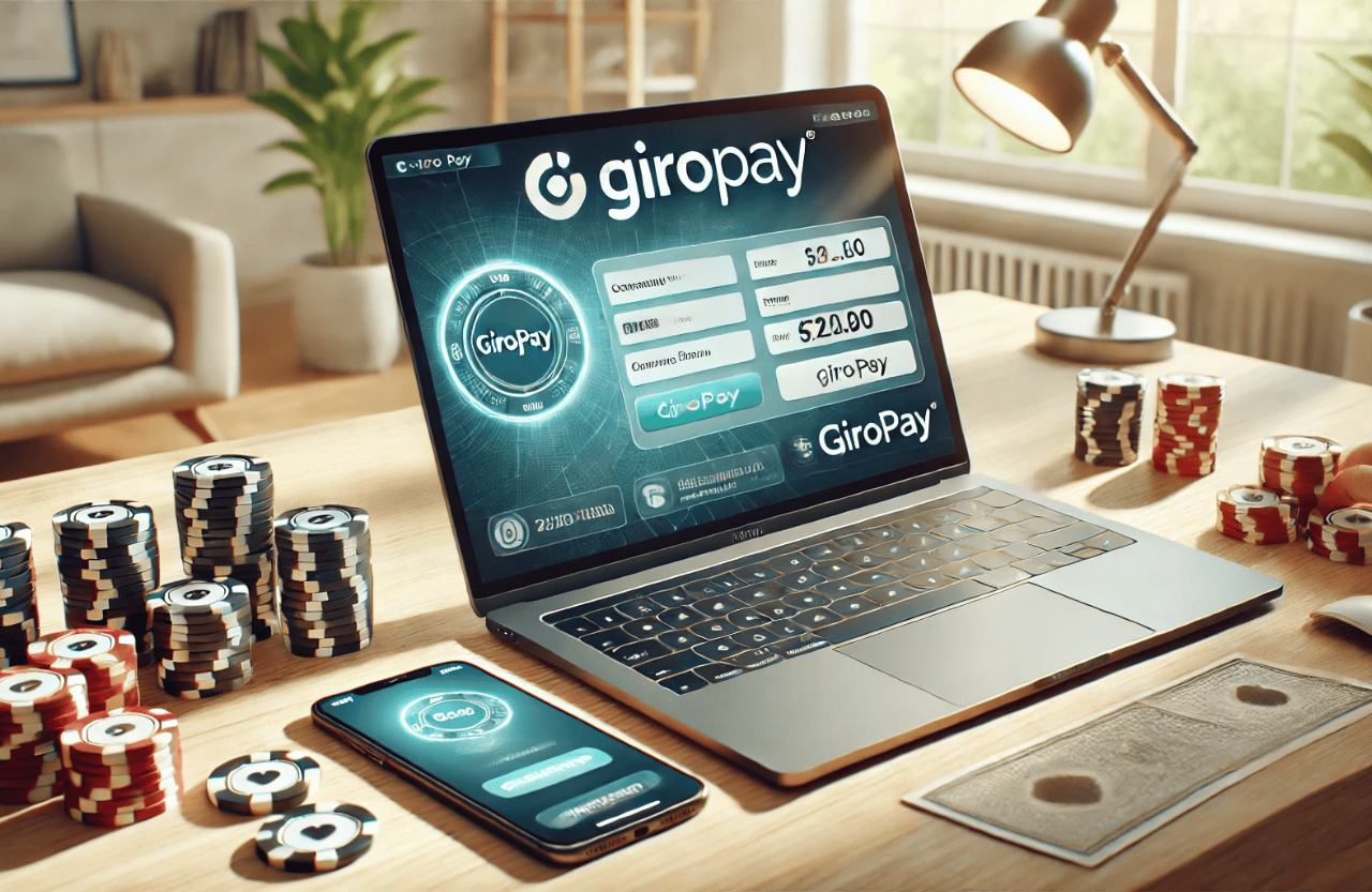 Usuario demostrando la rapidez y seguridad de Giropay para pagos en casinos online, destacando su conveniencia en transacciones digitales.