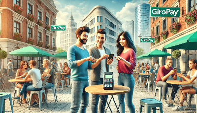 Interacción social resaltando la accesibilidad de Giropay como método de pago confiable y rápido para apuestas en casinos online.